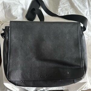 Used Robert Graham black leather messenger bag